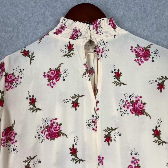 Maje Risoula Floral Print Woven Long Sleeve Mini Dress Size 36 Small - Picture 7 of 10